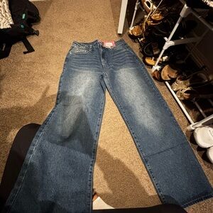 Edikted Dark Blue Flare Jeans